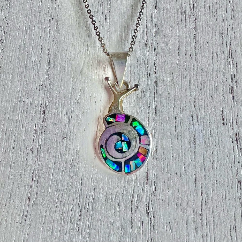 VTG Kokopelli Fertility Deity Fire Opal Inlay Pendant, American Sterling Silver